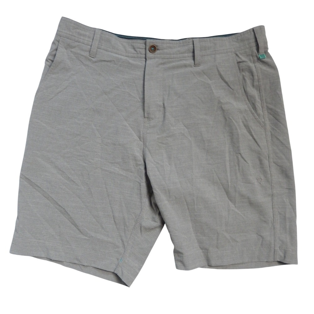 Vissla Hybrid Shorts Mens 36 Gray Upcycled Poly Cotton Stretch M201GFIN Surf